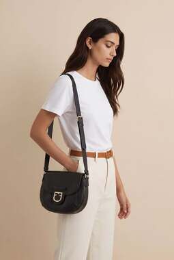 Furla Shirley Pebble Leather Saddle Crossbody Bag